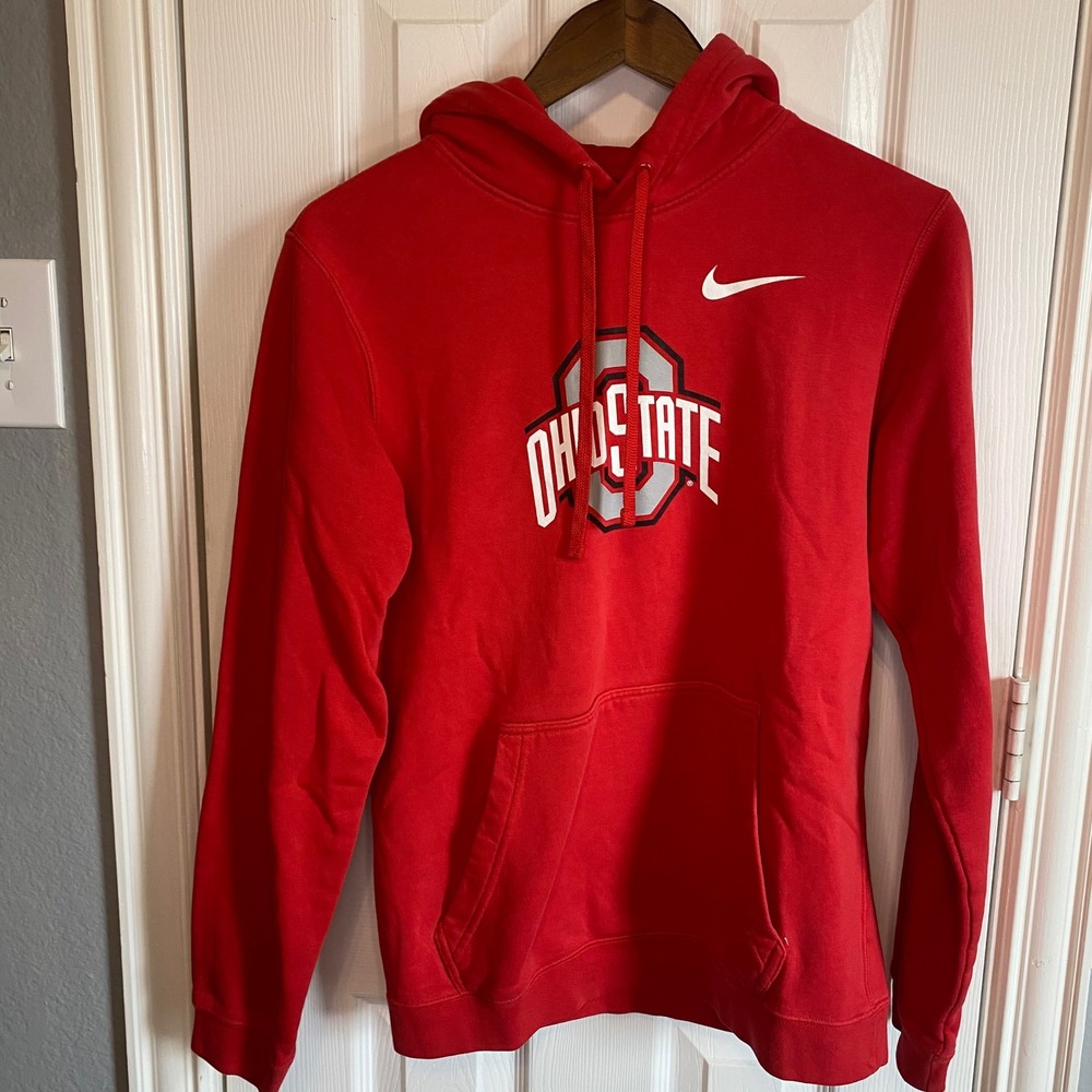 Nike Ohio State Buckeyes Hoodie Mens Small Red Pullover Sweatshirt NCAA Fan Gear